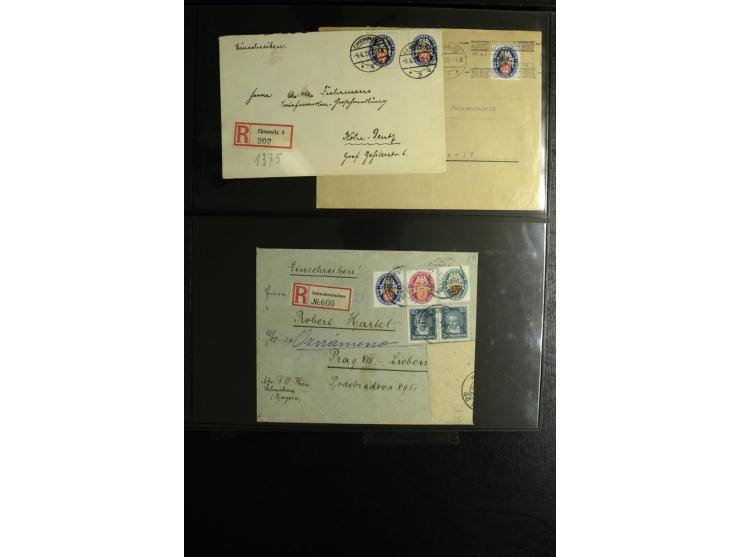 1923/1932, umfangreiche Sammlung mit einigen hundert Briefen und Karten mit vielen besseren Einzel- und Mehrfachfrankaturen, 
