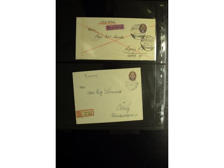 1923/1932, umfangreiche Sammlung mit einigen hundert Briefen und Karten mit vielen besseren Einzel- und Mehrfachfrankaturen, 