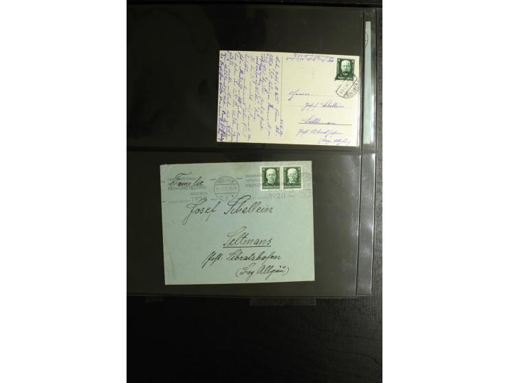 1923/1932, umfangreiche Sammlung mit einigen hundert Briefen und Karten mit vielen besseren Einzel- und Mehrfachfrankaturen, 