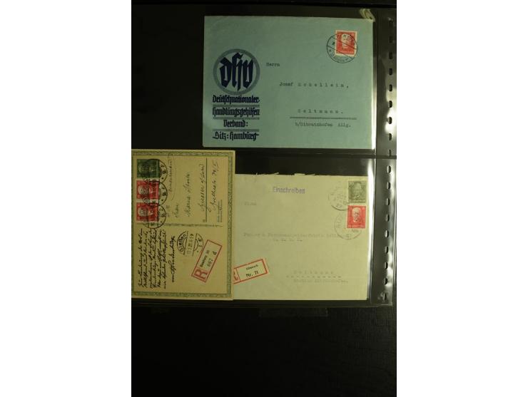 1923/1932, umfangreiche Sammlung mit einigen hundert Briefen und Karten mit vielen besseren Einzel- und Mehrfachfrankaturen, 