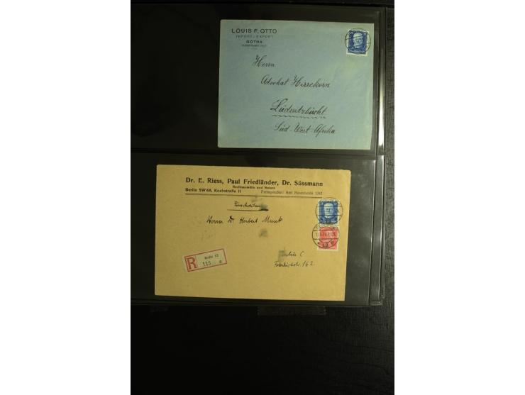 1923/1932, umfangreiche Sammlung mit einigen hundert Briefen und Karten mit vielen besseren Einzel- und Mehrfachfrankaturen, 