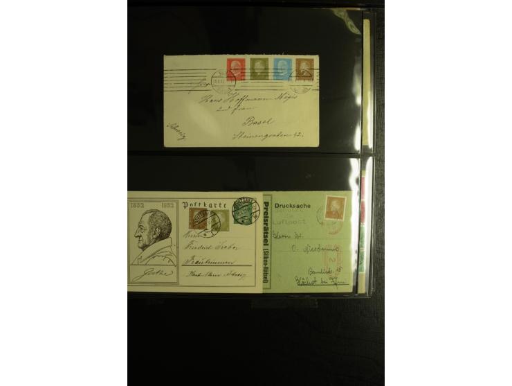 1923/1932, umfangreiche Sammlung mit einigen hundert Briefen und Karten mit vielen besseren Einzel- und Mehrfachfrankaturen, 