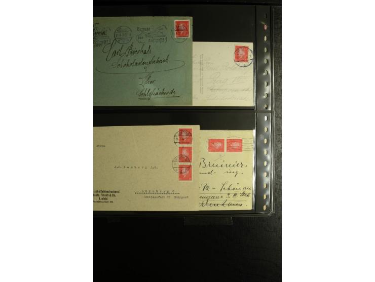 1923/1932, umfangreiche Sammlung mit einigen hundert Briefen und Karten mit vielen besseren Einzel- und Mehrfachfrankaturen, 