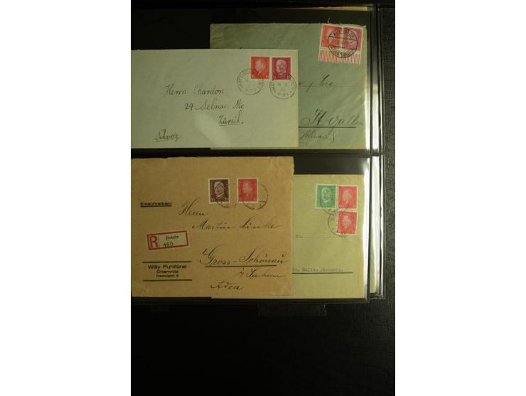 1923/1932, umfangreiche Sammlung mit einigen hundert Briefen und Karten mit vielen besseren Einzel- und Mehrfachfrankaturen, 