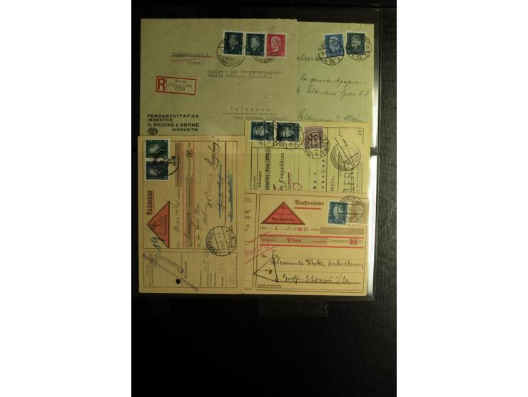 1923/1932, umfangreiche Sammlung mit einigen hundert Briefen und Karten mit vielen besseren Einzel- und Mehrfachfrankaturen, 