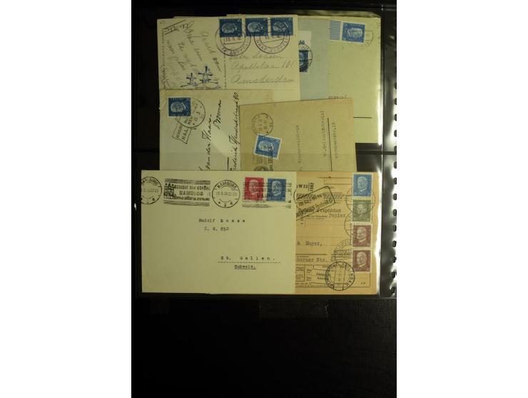 1923/1932, umfangreiche Sammlung mit einigen hundert Briefen und Karten mit vielen besseren Einzel- und Mehrfachfrankaturen, 
