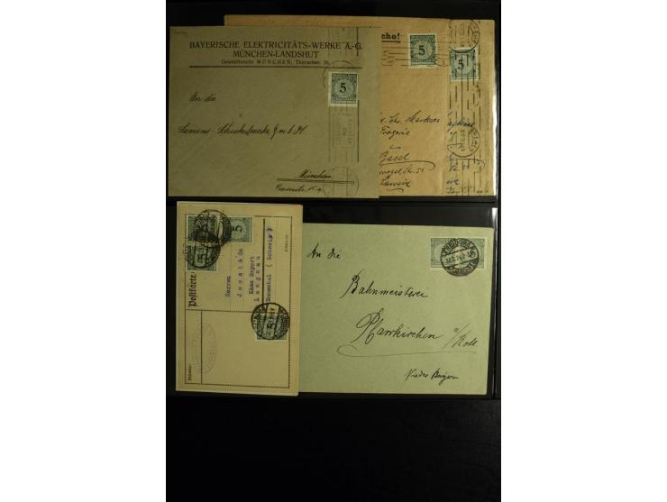 1923/1932, umfangreiche Sammlung mit einigen hundert Briefen und Karten mit vielen besseren Einzel- und Mehrfachfrankaturen, 