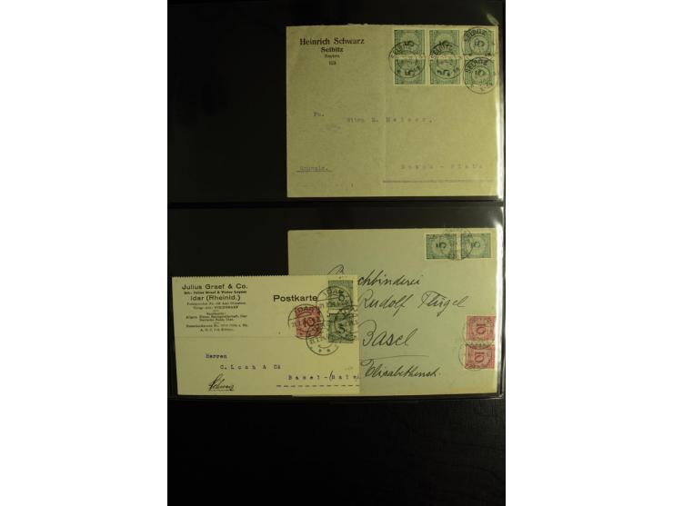 1923/1932, umfangreiche Sammlung mit einigen hundert Briefen und Karten mit vielen besseren Einzel- und Mehrfachfrankaturen, 