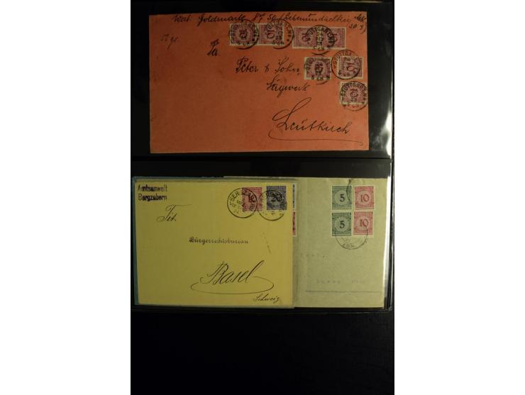 1923/1932, umfangreiche Sammlung mit einigen hundert Briefen und Karten mit vielen besseren Einzel- und Mehrfachfrankaturen, 