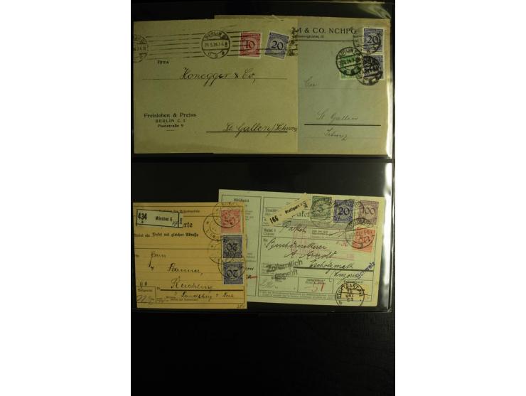 1923/1932, umfangreiche Sammlung mit einigen hundert Briefen und Karten mit vielen besseren Einzel- und Mehrfachfrankaturen, 