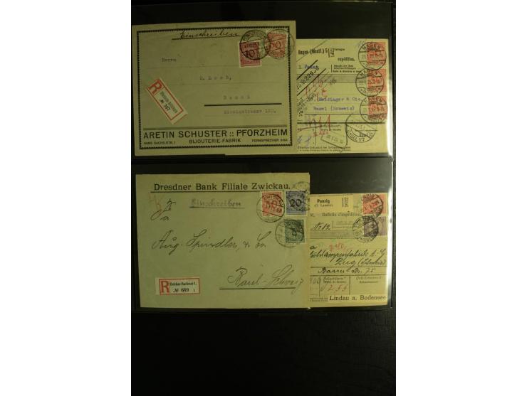 1923/1932, umfangreiche Sammlung mit einigen hundert Briefen und Karten mit vielen besseren Einzel- und Mehrfachfrankaturen, 