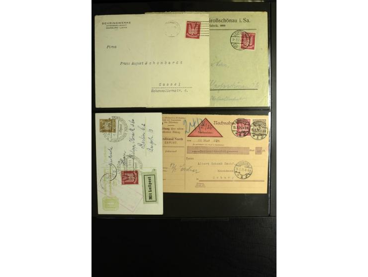 1923/1932, umfangreiche Sammlung mit einigen hundert Briefen und Karten mit vielen besseren Einzel- und Mehrfachfrankaturen, 