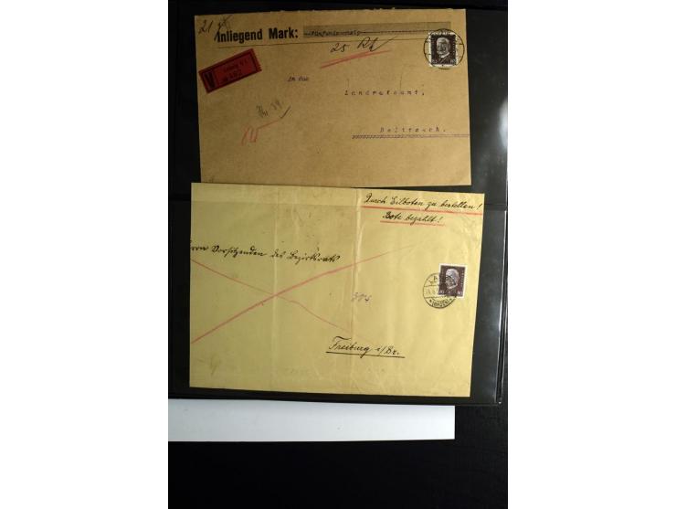 1923/1932, umfangreiche Sammlung mit einigen hundert Briefen und Karten mit vielen besseren Einzel- und Mehrfachfrankaturen, 