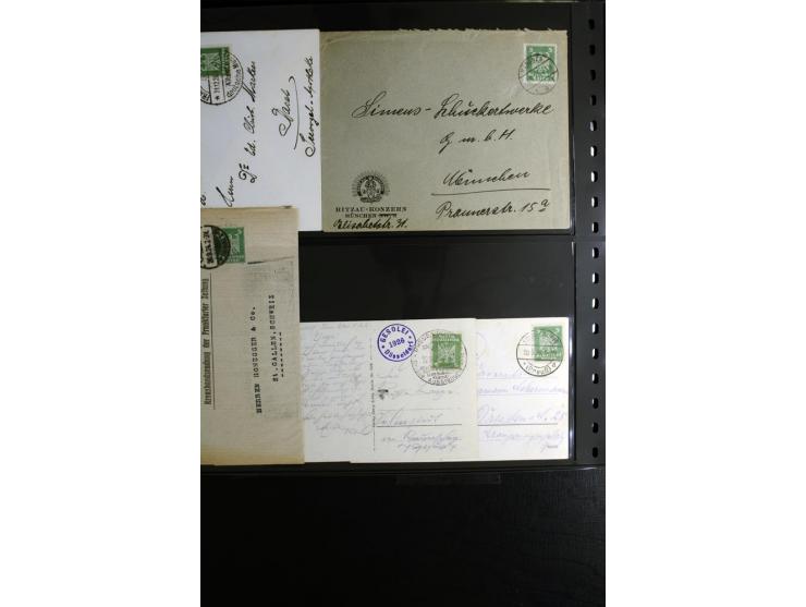 1923/1932, umfangreiche Sammlung mit einigen hundert Briefen und Karten mit vielen besseren Einzel- und Mehrfachfrankaturen, 
