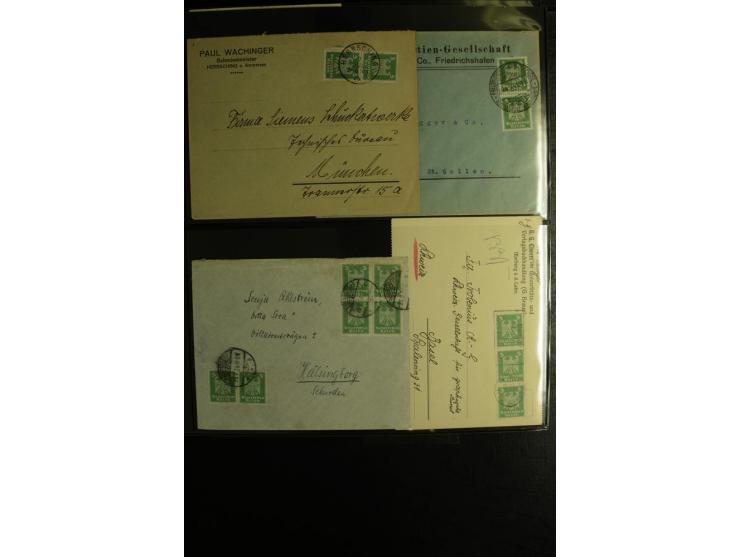 1923/1932, umfangreiche Sammlung mit einigen hundert Briefen und Karten mit vielen besseren Einzel- und Mehrfachfrankaturen, 