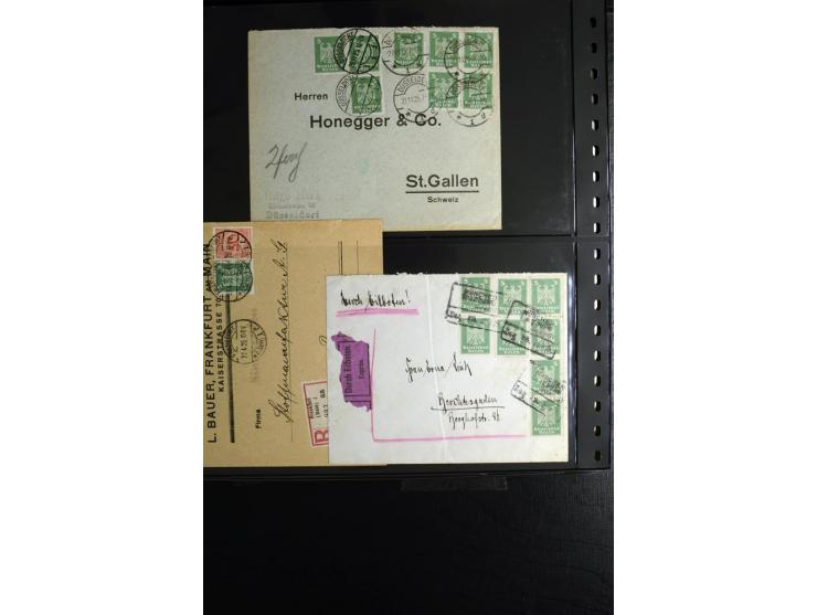 1923/1932, umfangreiche Sammlung mit einigen hundert Briefen und Karten mit vielen besseren Einzel- und Mehrfachfrankaturen, 