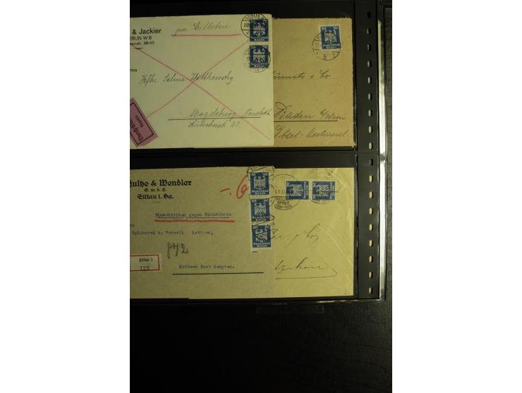 1923/1932, umfangreiche Sammlung mit einigen hundert Briefen und Karten mit vielen besseren Einzel- und Mehrfachfrankaturen, 