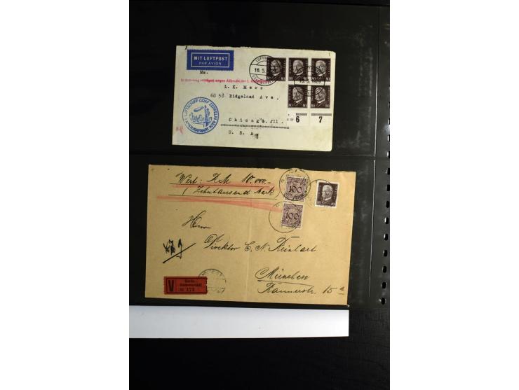 1923/1932, umfangreiche Sammlung mit einigen hundert Briefen und Karten mit vielen besseren Einzel- und Mehrfachfrankaturen, 