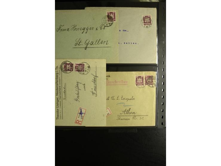 1923/1932, umfangreiche Sammlung mit einigen hundert Briefen und Karten mit vielen besseren Einzel- und Mehrfachfrankaturen, 