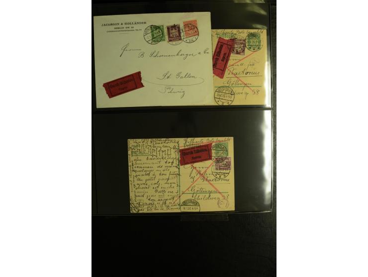 1923/1932, umfangreiche Sammlung mit einigen hundert Briefen und Karten mit vielen besseren Einzel- und Mehrfachfrankaturen, 