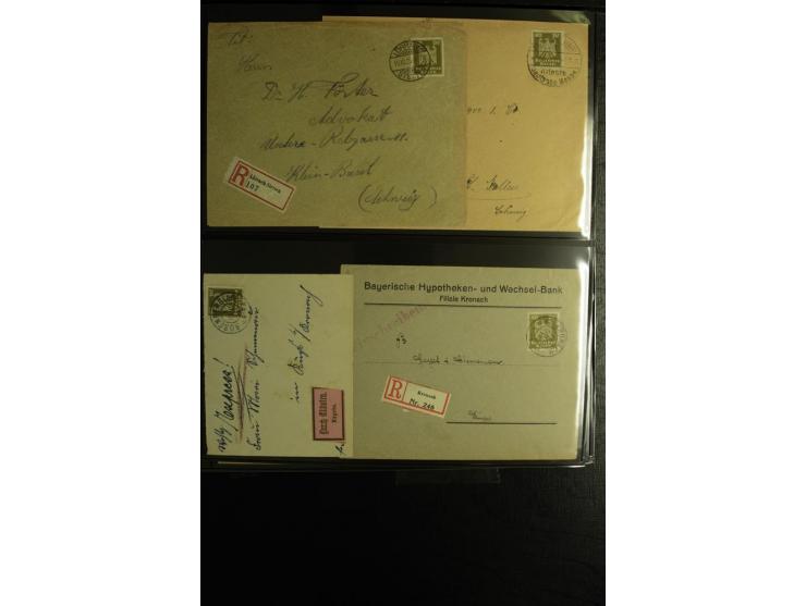 1923/1932, umfangreiche Sammlung mit einigen hundert Briefen und Karten mit vielen besseren Einzel- und Mehrfachfrankaturen, 