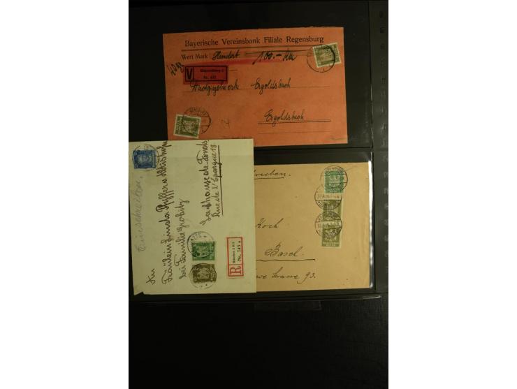 1923/1932, umfangreiche Sammlung mit einigen hundert Briefen und Karten mit vielen besseren Einzel- und Mehrfachfrankaturen, 