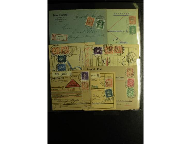 1923/1932, umfangreiche Sammlung mit einigen hundert Briefen und Karten mit vielen besseren Einzel- und Mehrfachfrankaturen, 