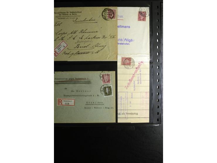 1923/1932, umfangreiche Sammlung mit einigen hundert Briefen und Karten mit vielen besseren Einzel- und Mehrfachfrankaturen, 