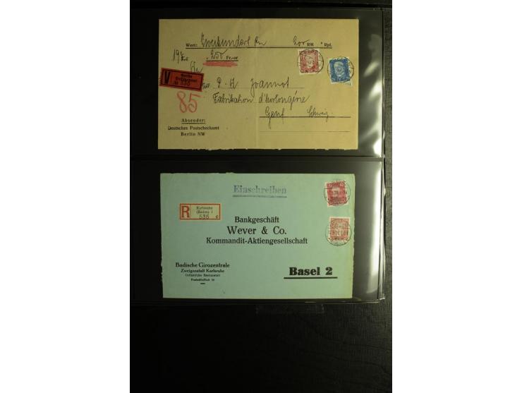 1923/1932, umfangreiche Sammlung mit einigen hundert Briefen und Karten mit vielen besseren Einzel- und Mehrfachfrankaturen, 