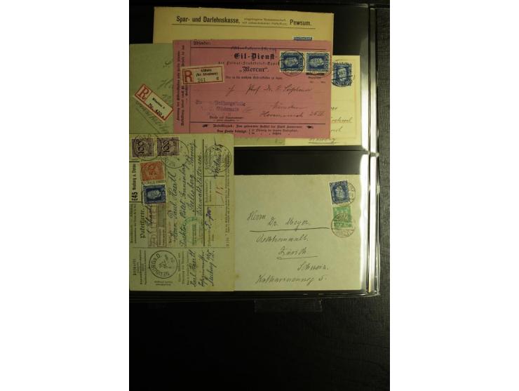 1923/1932, umfangreiche Sammlung mit einigen hundert Briefen und Karten mit vielen besseren Einzel- und Mehrfachfrankaturen, 