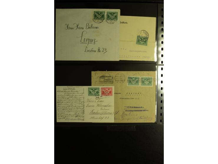 1923/1932, umfangreiche Sammlung mit einigen hundert Briefen und Karten mit vielen besseren Einzel- und Mehrfachfrankaturen, 