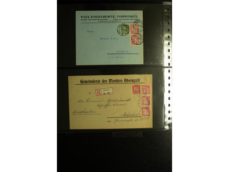 1923/1932, umfangreiche Sammlung mit einigen hundert Briefen und Karten mit vielen besseren Einzel- und Mehrfachfrankaturen, 