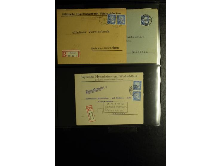 1923/1932, umfangreiche Sammlung mit einigen hundert Briefen und Karten mit vielen besseren Einzel- und Mehrfachfrankaturen, 