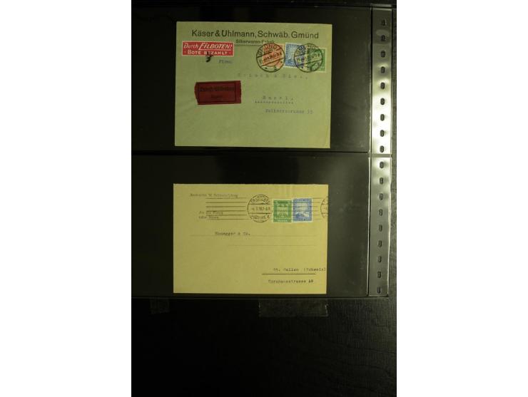 1923/1932, umfangreiche Sammlung mit einigen hundert Briefen und Karten mit vielen besseren Einzel- und Mehrfachfrankaturen, 