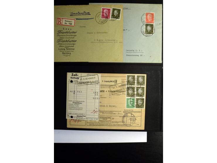 1923/1932, umfangreiche Sammlung mit einigen hundert Briefen und Karten mit vielen besseren Einzel- und Mehrfachfrankaturen, 