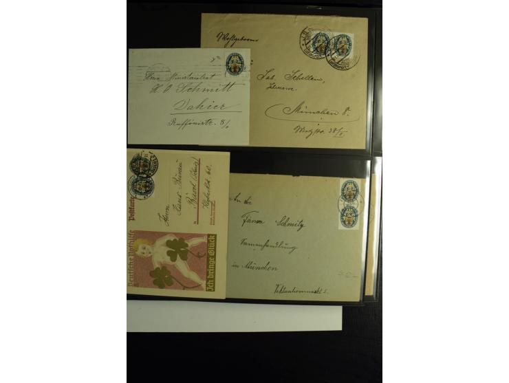 1923/1932, umfangreiche Sammlung mit einigen hundert Briefen und Karten mit vielen besseren Einzel- und Mehrfachfrankaturen, 