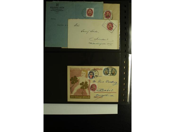 1923/1932, umfangreiche Sammlung mit einigen hundert Briefen und Karten mit vielen besseren Einzel- und Mehrfachfrankaturen, 