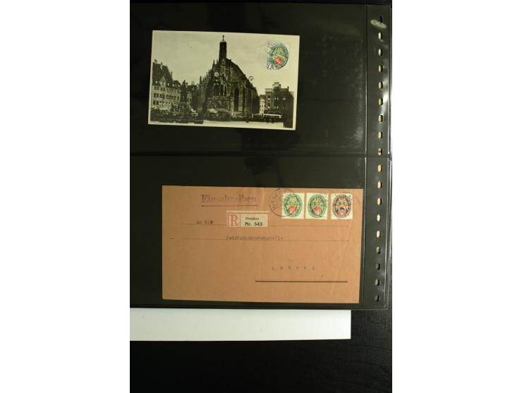 1923/1932, umfangreiche Sammlung mit einigen hundert Briefen und Karten mit vielen besseren Einzel- und Mehrfachfrankaturen, 