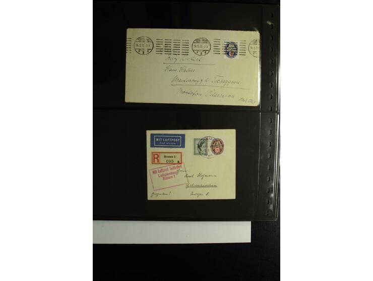 1923/1932, umfangreiche Sammlung mit einigen hundert Briefen und Karten mit vielen besseren Einzel- und Mehrfachfrankaturen, 