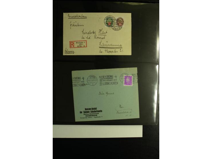 1923/1932, umfangreiche Sammlung mit einigen hundert Briefen und Karten mit vielen besseren Einzel- und Mehrfachfrankaturen, 