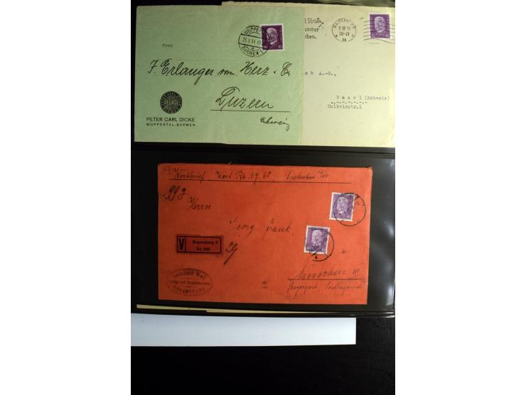 1923/1932, umfangreiche Sammlung mit einigen hundert Briefen und Karten mit vielen besseren Einzel- und Mehrfachfrankaturen, 