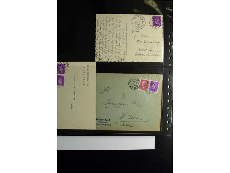 1923/1932, umfangreiche Sammlung mit einigen hundert Briefen und Karten mit vielen besseren Einzel- und Mehrfachfrankaturen, 