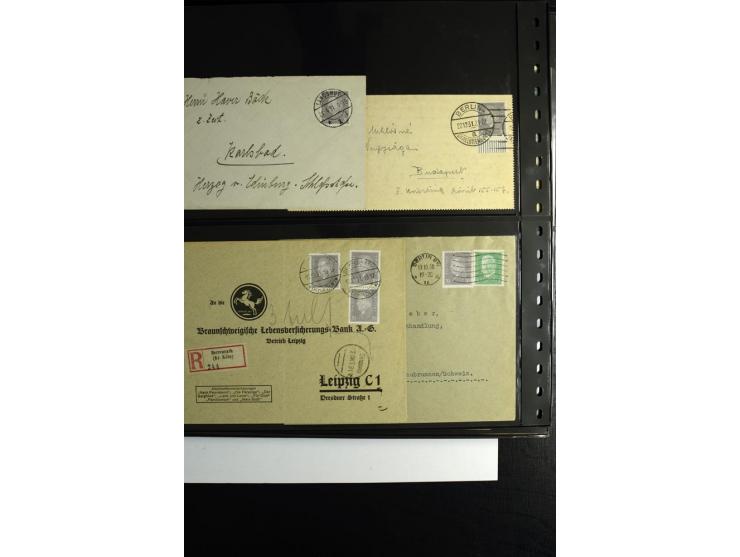 1923/1932, umfangreiche Sammlung mit einigen hundert Briefen und Karten mit vielen besseren Einzel- und Mehrfachfrankaturen, 