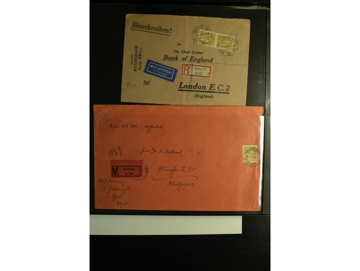 1923/1932, umfangreiche Sammlung mit einigen hundert Briefen und Karten mit vielen besseren Einzel- und Mehrfachfrankaturen, 