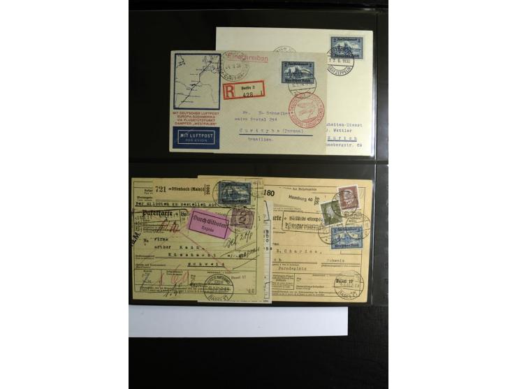 1923/1932, umfangreiche Sammlung mit einigen hundert Briefen und Karten mit vielen besseren Einzel- und Mehrfachfrankaturen, 