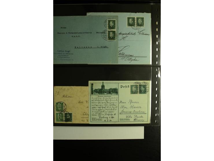 1923/1932, umfangreiche Sammlung mit einigen hundert Briefen und Karten mit vielen besseren Einzel- und Mehrfachfrankaturen, 