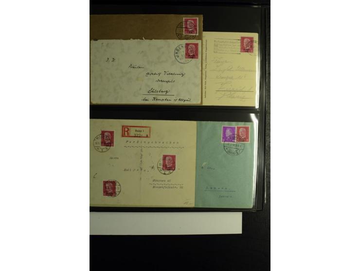 1923/1932, umfangreiche Sammlung mit einigen hundert Briefen und Karten mit vielen besseren Einzel- und Mehrfachfrankaturen, 