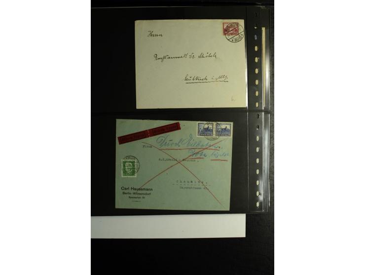 1923/1932, umfangreiche Sammlung mit einigen hundert Briefen und Karten mit vielen besseren Einzel- und Mehrfachfrankaturen, 