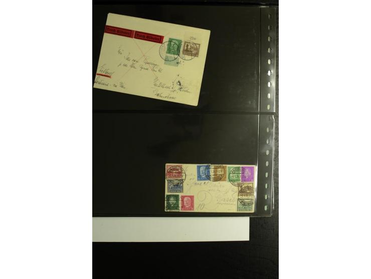 1923/1932, umfangreiche Sammlung mit einigen hundert Briefen und Karten mit vielen besseren Einzel- und Mehrfachfrankaturen, 