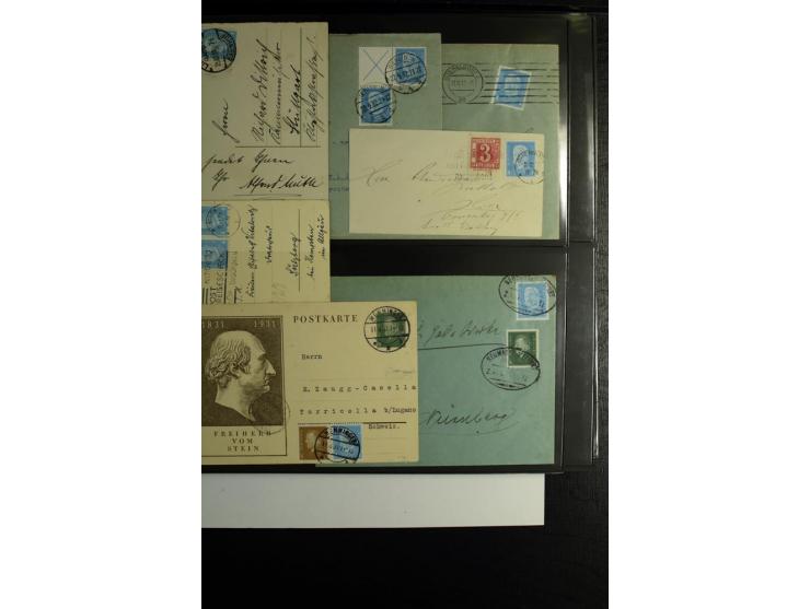 1923/1932, umfangreiche Sammlung mit einigen hundert Briefen und Karten mit vielen besseren Einzel- und Mehrfachfrankaturen, 